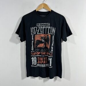 Led Zeppelin Tour of the World 1971 Tokyo‎ Japan Graphic T-Shirt Black Small
